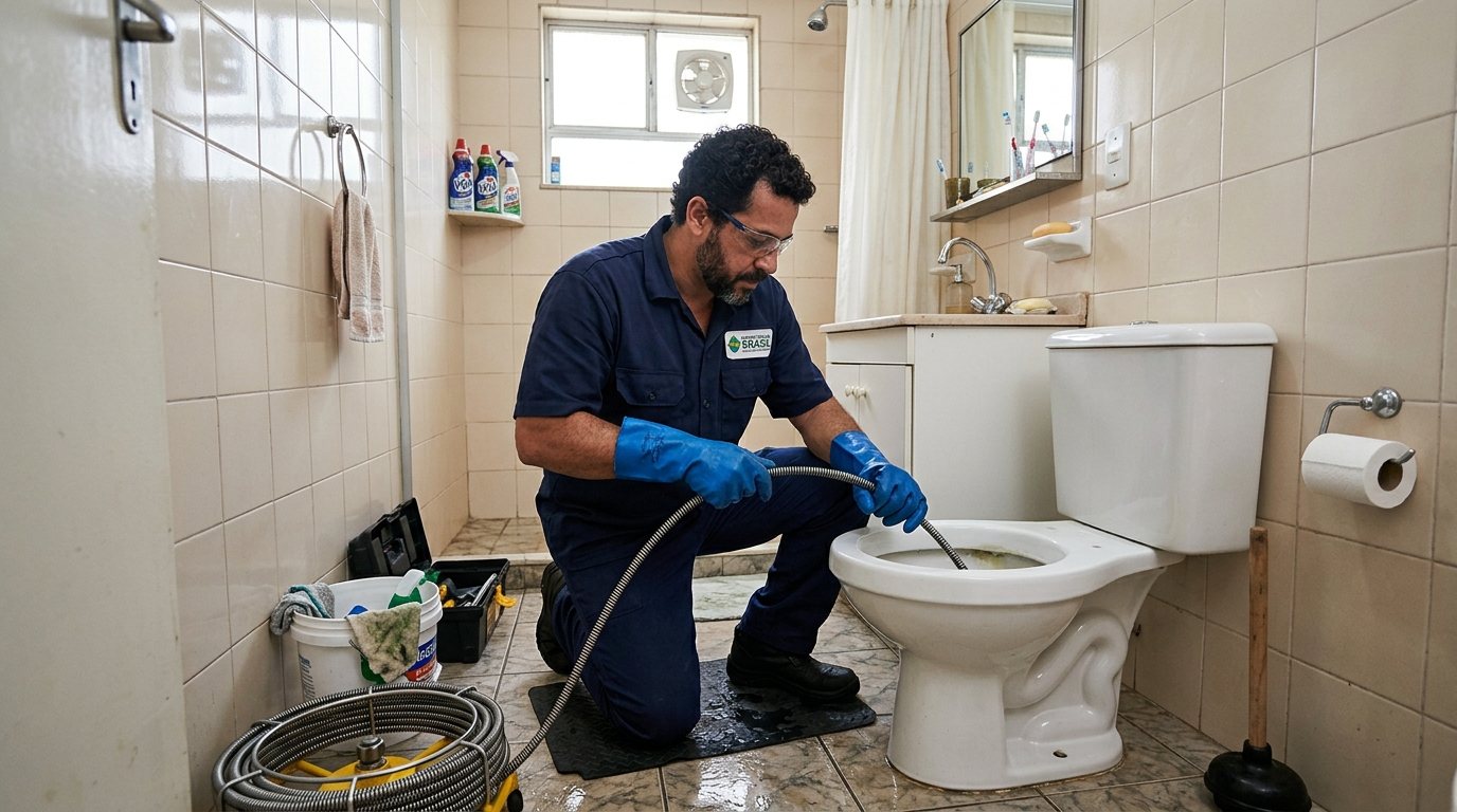 Encanador em Atendimento no Banheiro em Salvador‑BA