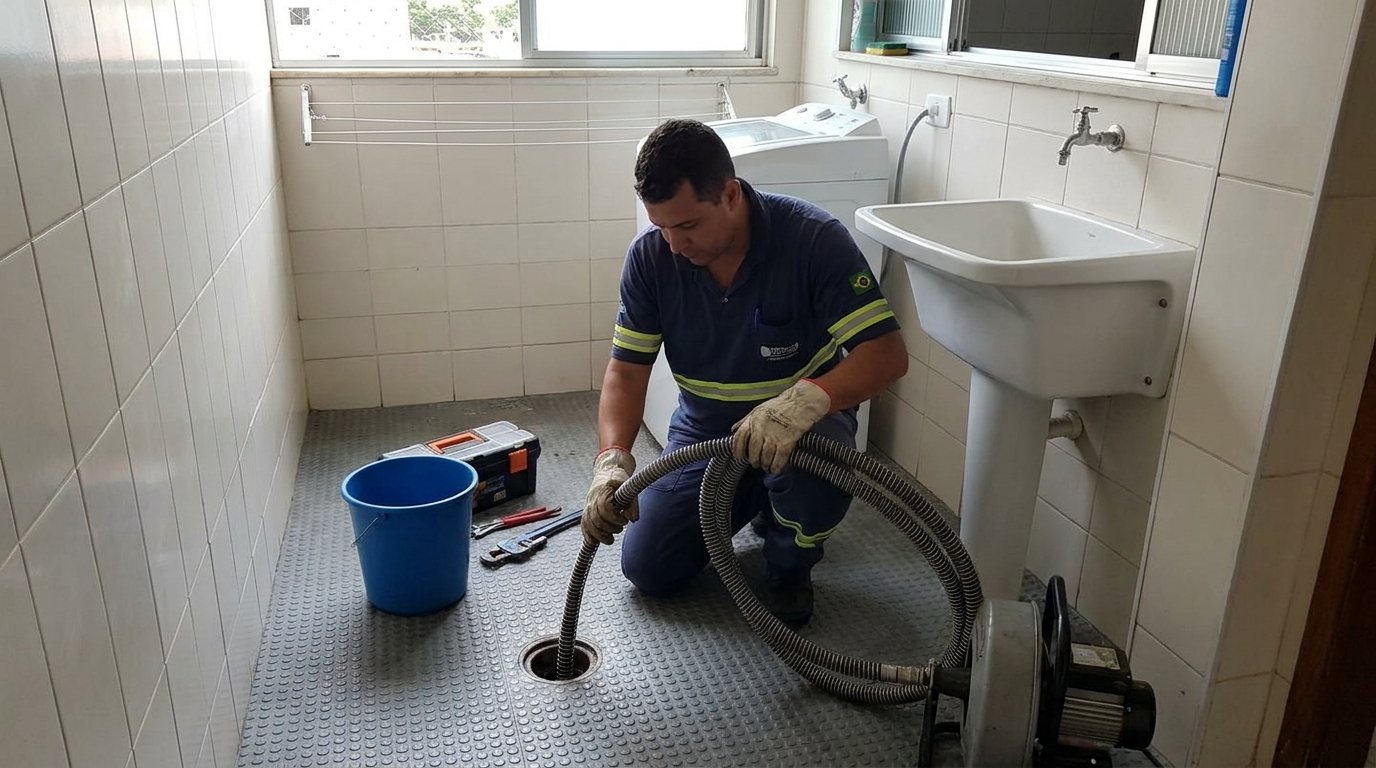 Ponto de Esgoto na Lavanderia em Salvador‑BA